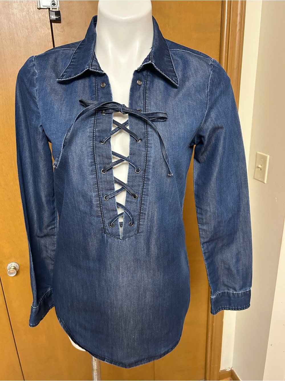 Rampage Denim Shirt in Light Blue